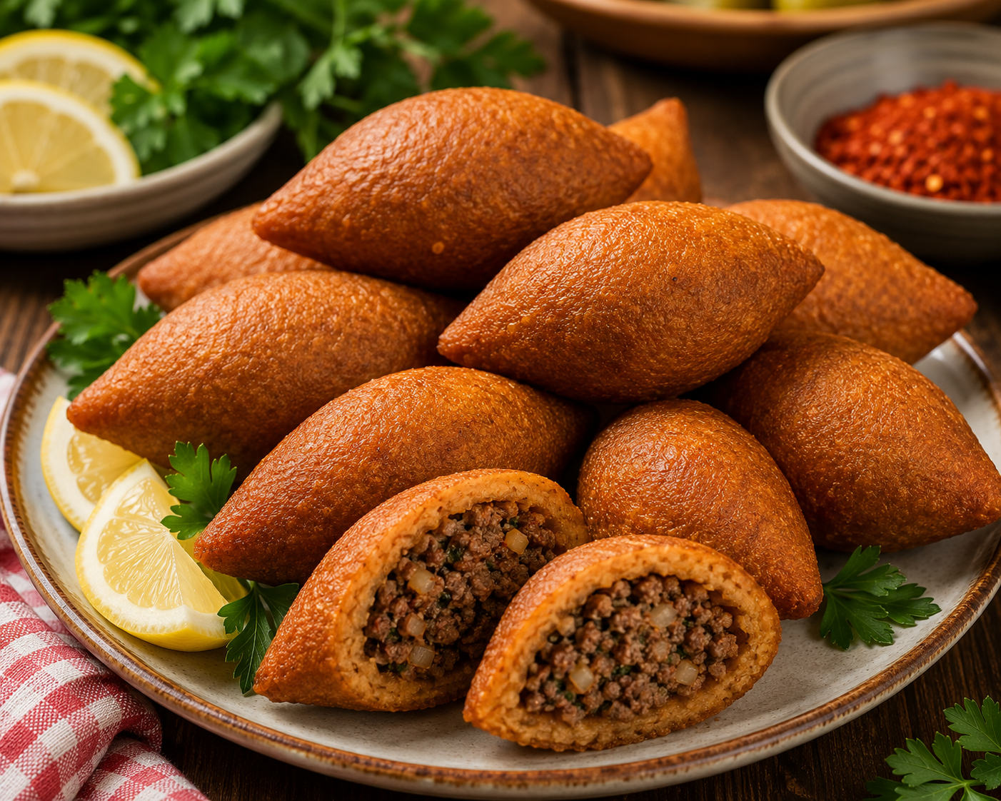 Çıtır içli köfte tabağı